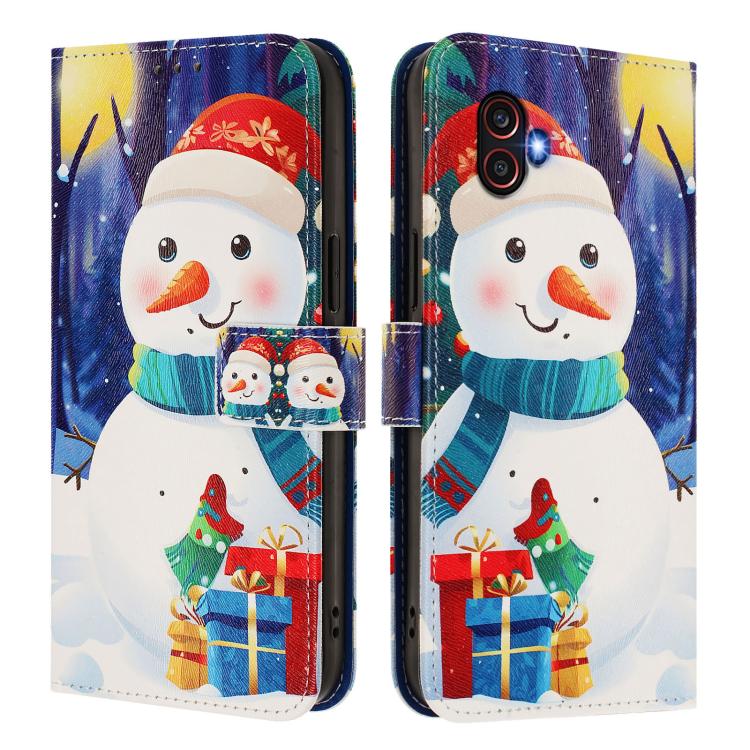 Christmas Series Buckle Leather Phone Case with Hand Strap