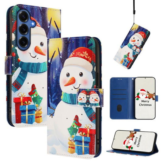 Christmas Series Buckle Leather Phone Case with Hand Strap