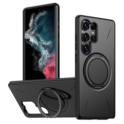 Metal Rotation Holder MagSafe TPU Hybrid PC Phone Case