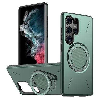 Metal Rotation Holder MagSafe TPU Hybrid PC Phone Case