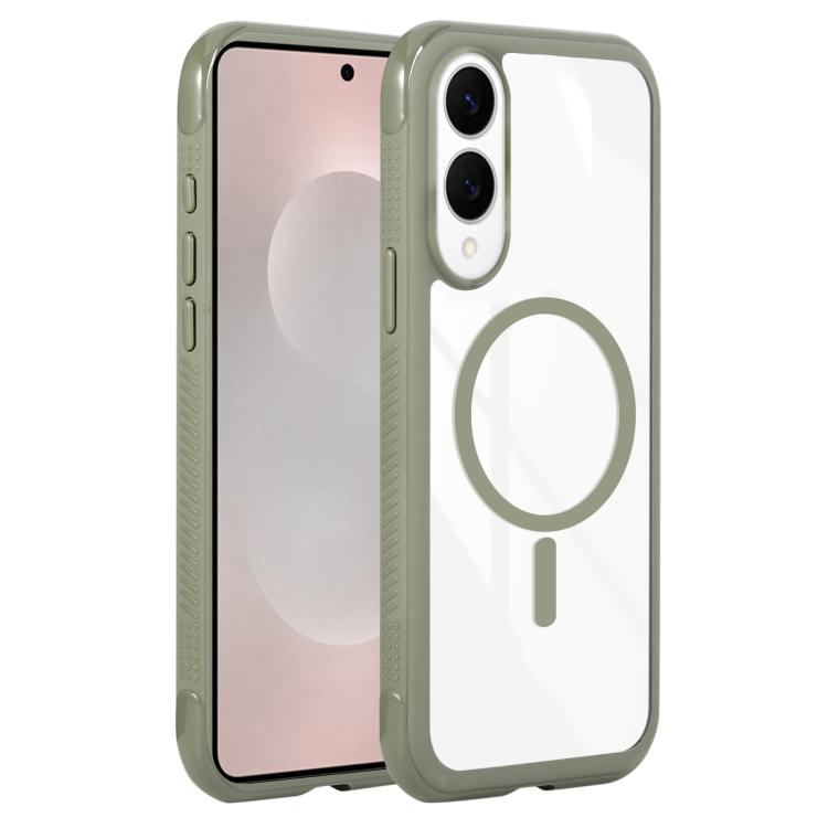 Solid Color Edge Transparency MagSafe Magnetic Phone Case