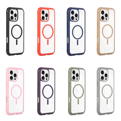 Solid Color Edge Transparency MagSafe Magnetic Phone Case