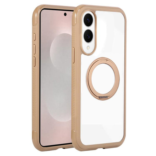 Solid Color Edge Transparency Rotation Holder MagSafe Phone Case