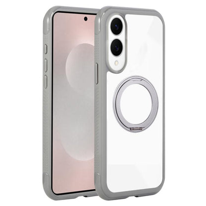 Solid Color Edge Transparency Rotation Holder MagSafe Phone Case