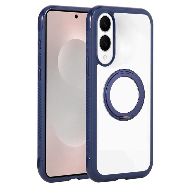 Solid Color Edge Transparency Rotation Holder MagSafe Phone Case