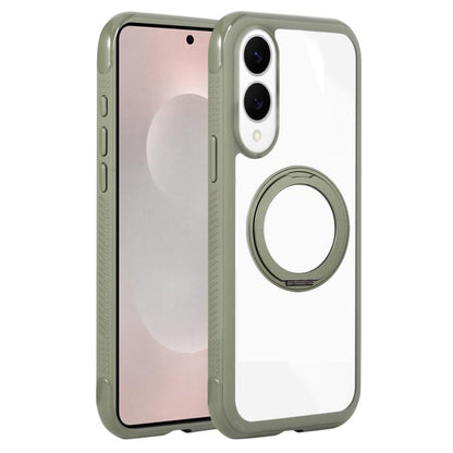 Solid Color Edge Transparency Rotation Holder MagSafe Phone Case