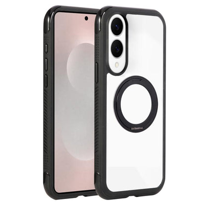 Solid Color Edge Transparency Rotation Holder MagSafe Phone Case