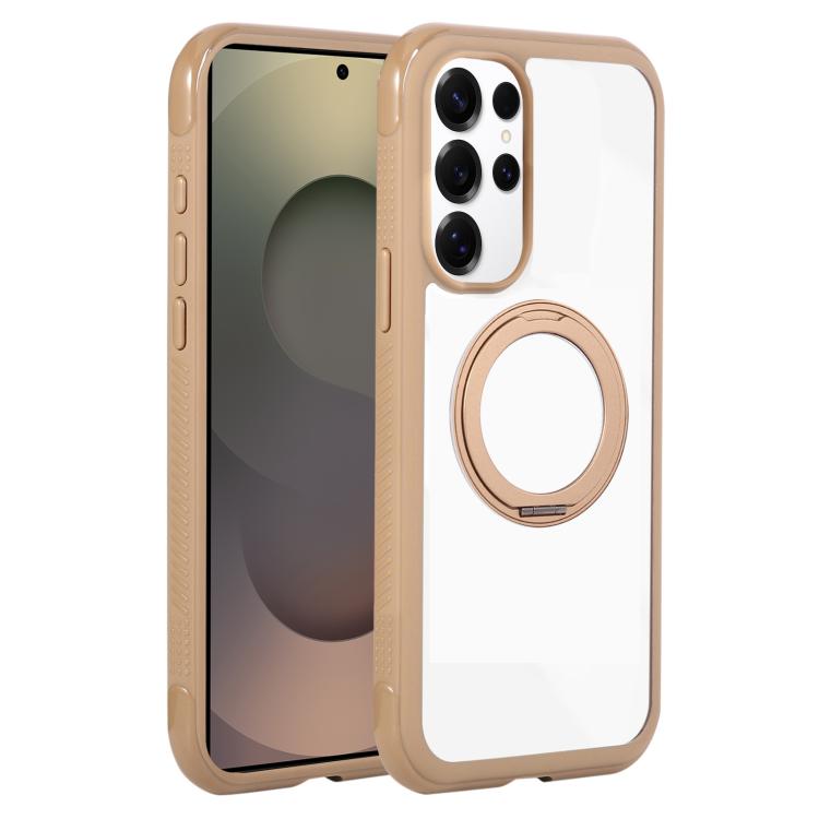 Solid Color Edge Transparency Rotation Holder MagSafe Phone Case