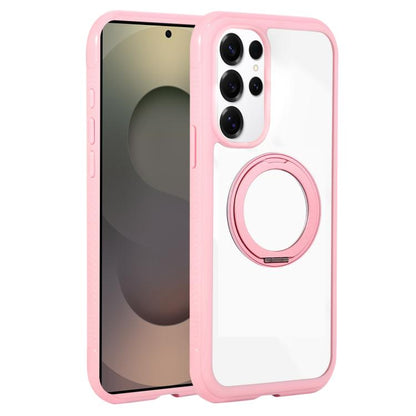 Solid Color Edge Transparency Rotation Holder MagSafe Phone Case