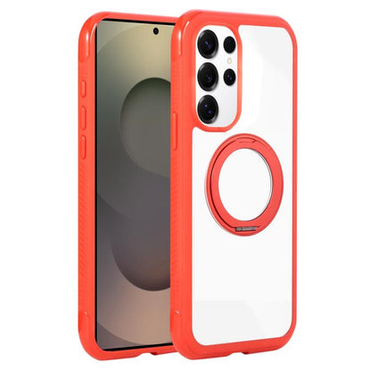 Solid Color Edge Transparency Rotation Holder MagSafe Phone Case