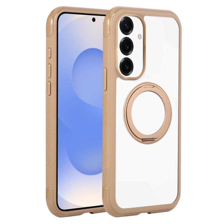 Solid Color Edge Transparency Rotation Holder MagSafe Phone Case