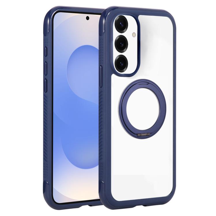 Solid Color Edge Transparency Rotation Holder MagSafe Phone Case