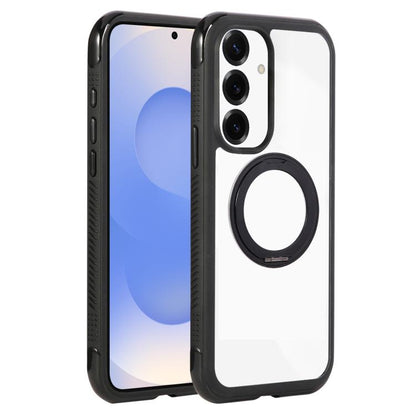 Solid Color Edge Transparency Rotation Holder MagSafe Phone Case