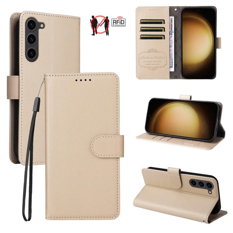 Litchi Texture RFID Blocking 3-Card Wallet Leather Phone Case