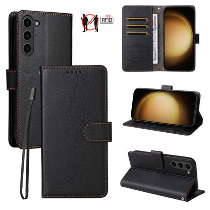 Litchi Texture RFID Blocking 3-Card Wallet Leather Phone Case