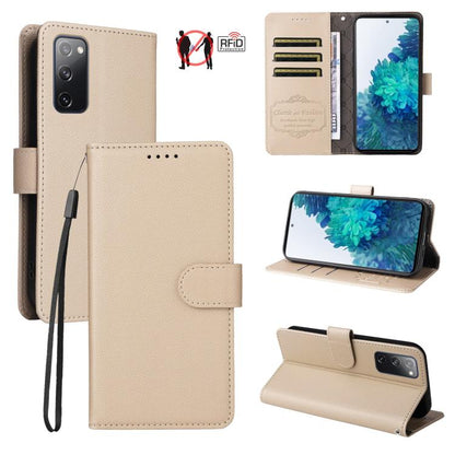Litchi Texture RFID Blocking 3-Card Wallet Leather Phone Case