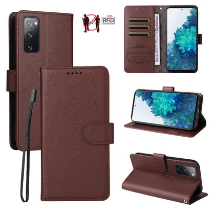 Litchi Texture RFID Blocking 3-Card Wallet Leather Phone Case