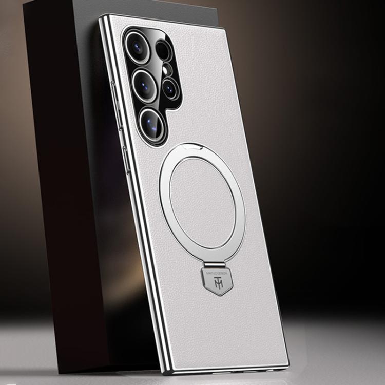 Plain Leather MagSafe Holder Phone Case