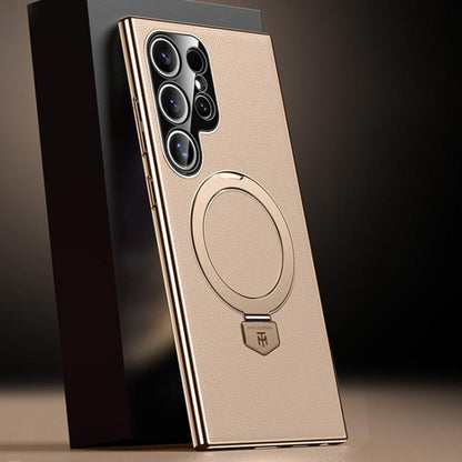 Plain Leather MagSafe Holder Phone Case