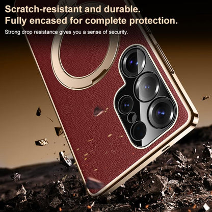 Plain Leather MagSafe Holder Phone Case