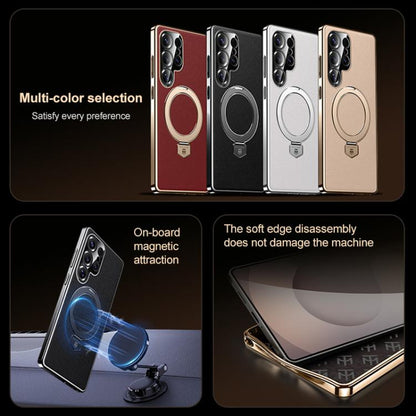 Plain Leather MagSafe Holder Phone Case