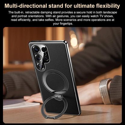 Plain Leather MagSafe Holder Phone Case