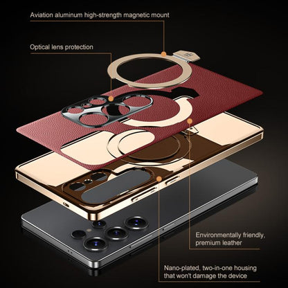 Plain Leather MagSafe Holder Phone Case