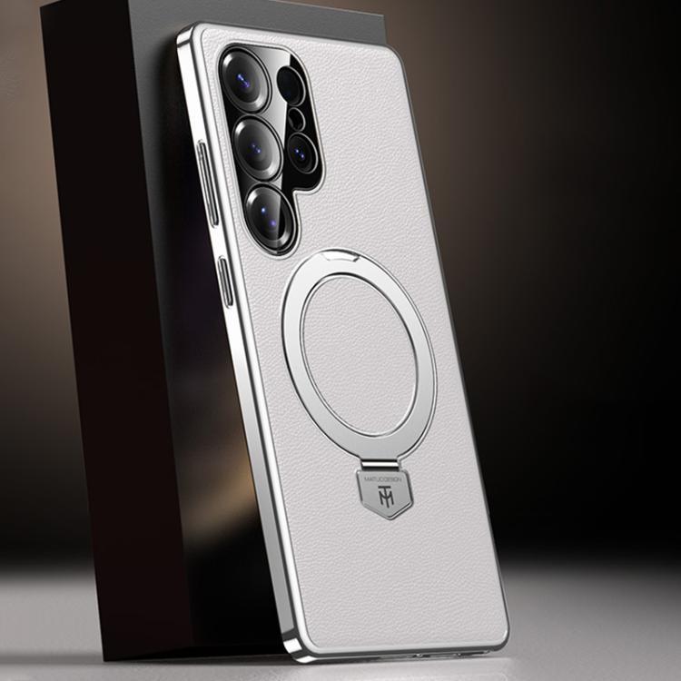 Plain Leather MagSafe Holder Phone Case