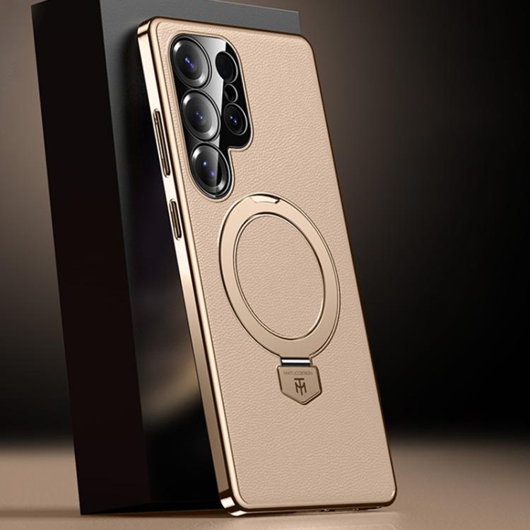 Plain Leather MagSafe Holder Phone Case