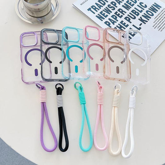 MagSafe Magnetic Clear Phone Case with Wrist Strap
