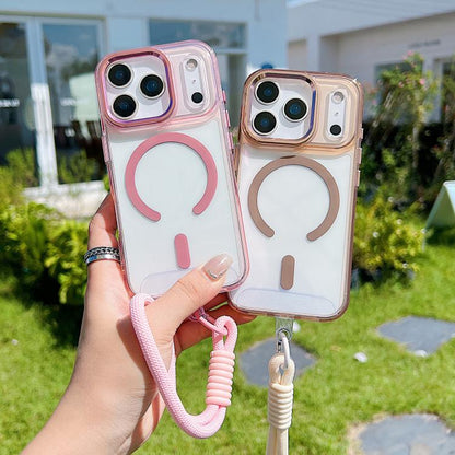MagSafe Magnetic Clear Phone Case with Wrist Strap
