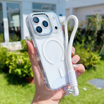 MagSafe Magnetic Clear Phone Case with Wrist Strap