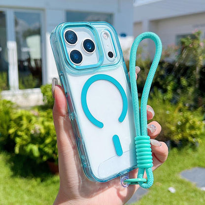 MagSafe Magnetic Clear Phone Case with Wrist Strap