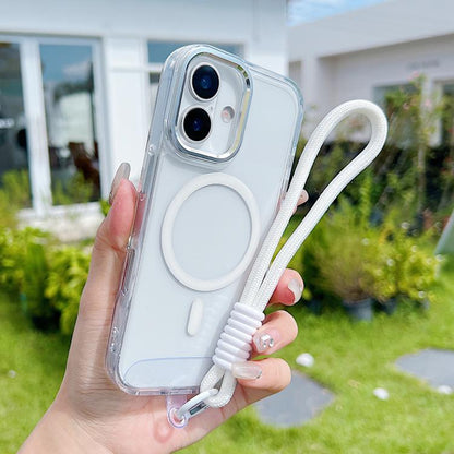 MagSafe Magnetic Clear Phone Case with Wrist Strap