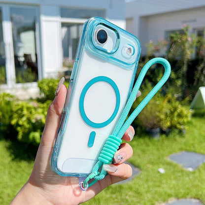MagSafe Magnetic Clear Phone Case with Wrist Strap