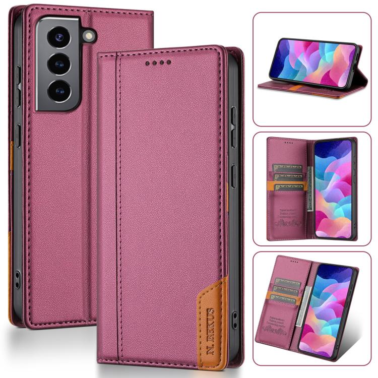 N.BEKUS P3 RFID Stitching Magnetic Flip Leather Phone Case