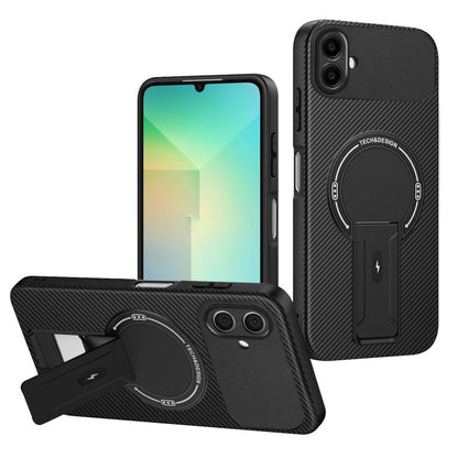 Carbon Fiber Texture MagSafe Phone Case with Holder