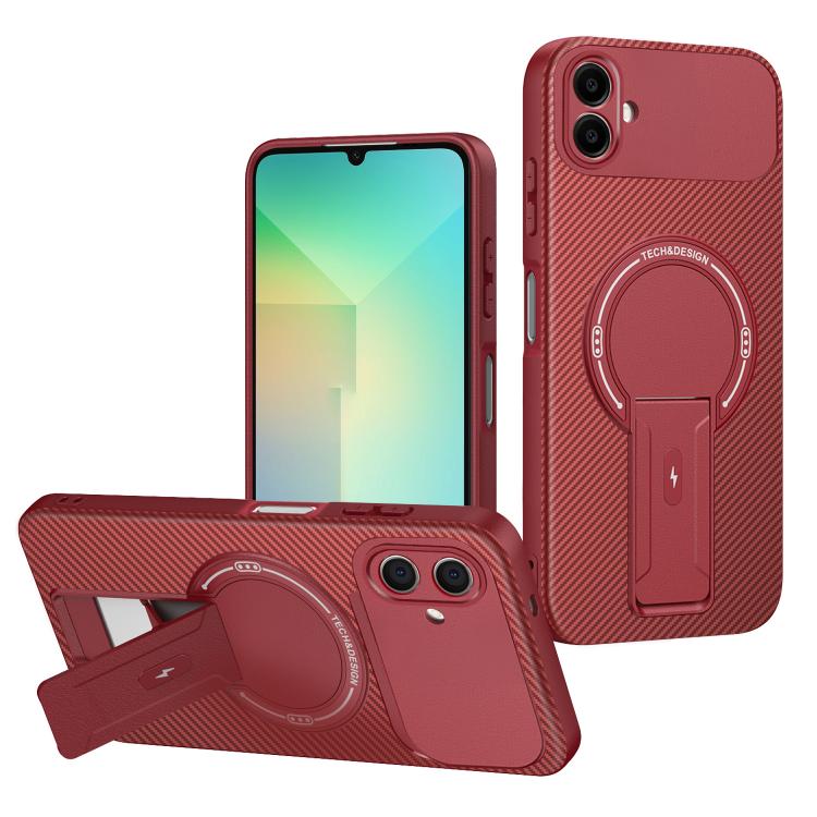 Carbon Fiber Texture MagSafe Phone Case with Holder