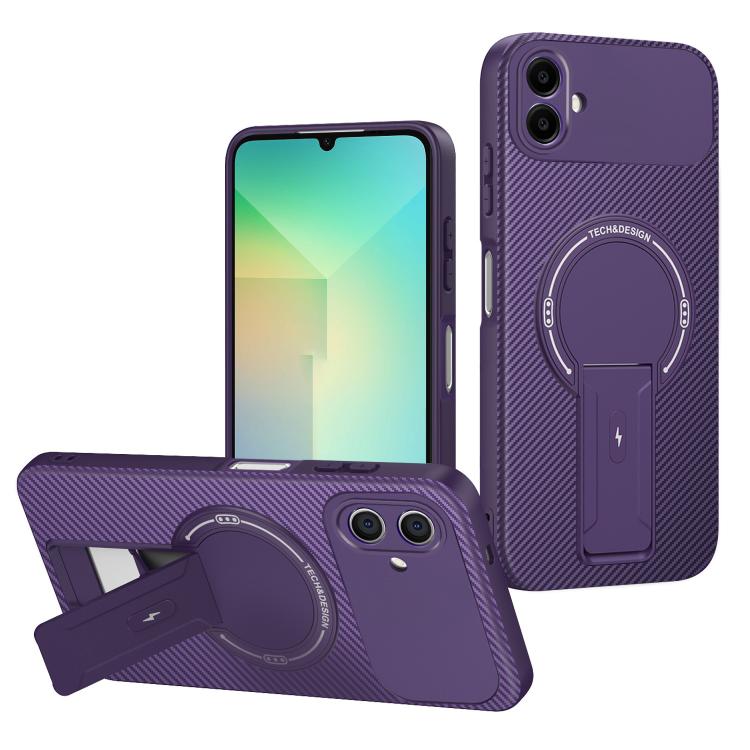 Carbon Fiber Texture MagSafe Phone Case with Holder