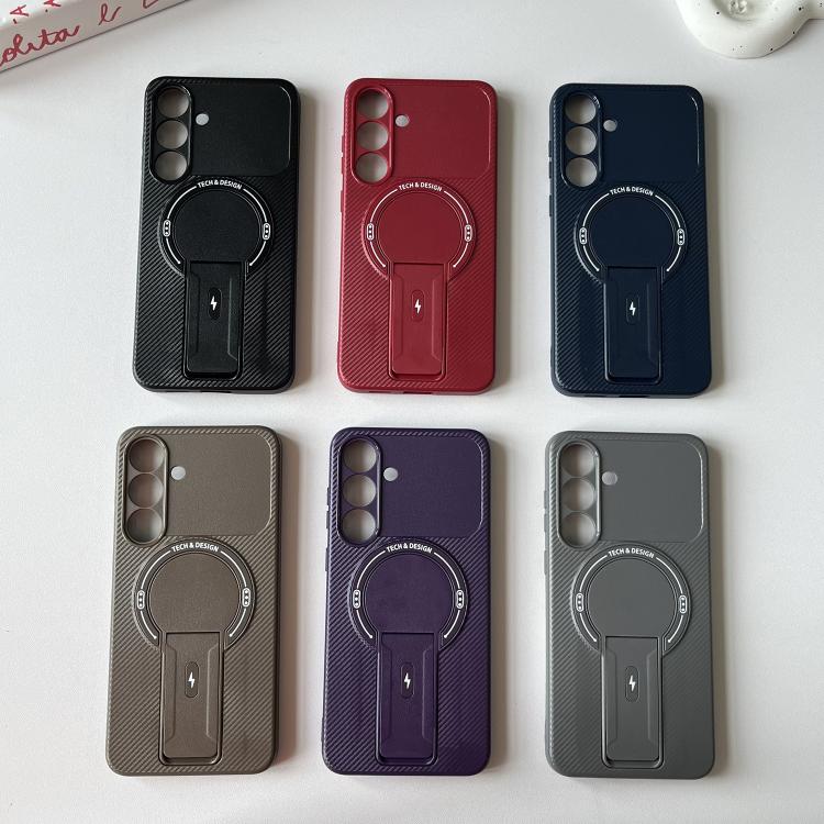 Carbon Fiber Texture MagSafe Phone Case with Holder