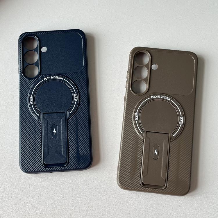 Carbon Fiber Texture MagSafe Phone Case with Holder