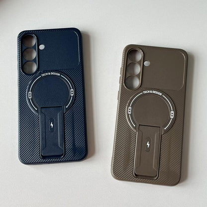 Carbon Fiber Texture MagSafe Phone Case with Holder