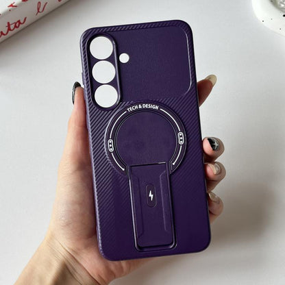 Carbon Fiber Texture MagSafe Phone Case with Holder