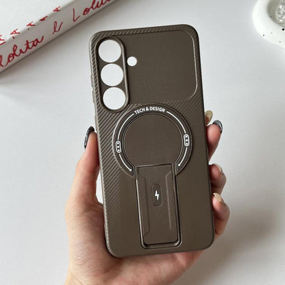 Carbon Fiber Texture MagSafe Phone Case with Holder