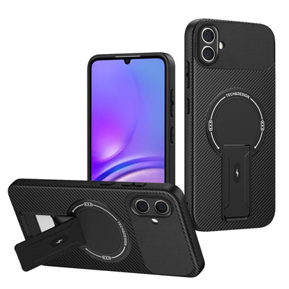 Carbon Fiber Texture MagSafe Phone Case with Holder