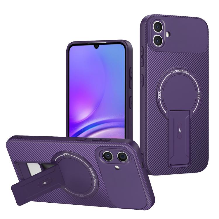 Carbon Fiber Texture MagSafe Phone Case with Holder