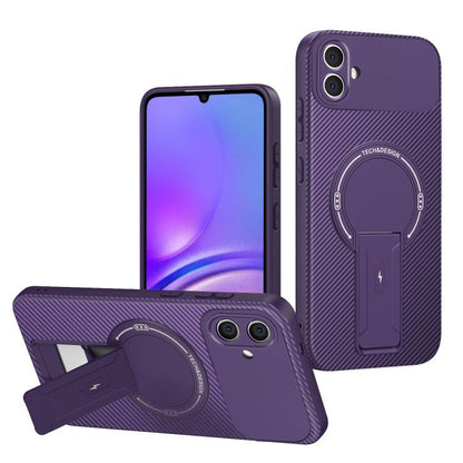 Carbon Fiber Texture MagSafe Phone Case with Holder