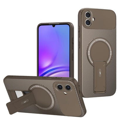 Carbon Fiber Texture MagSafe Phone Case with Holder