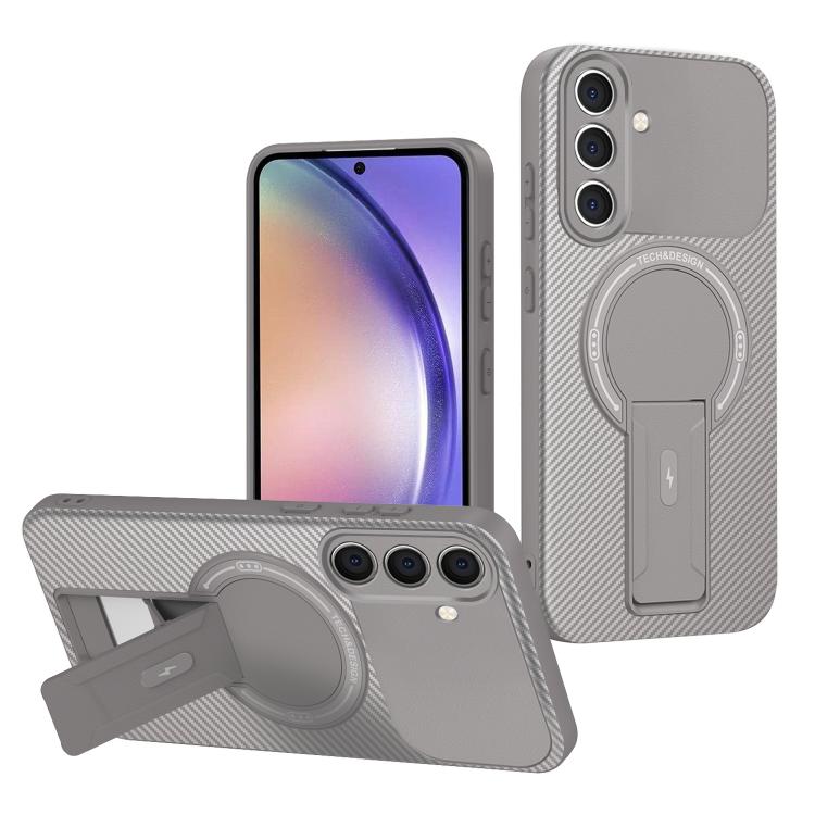 Carbon Fiber Texture MagSafe Phone Case with Holder