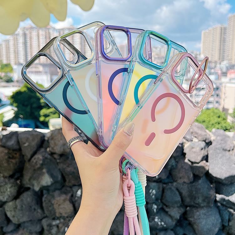 Gradient Discolor MagSafe Phone Case with Holder / Wrist Strap